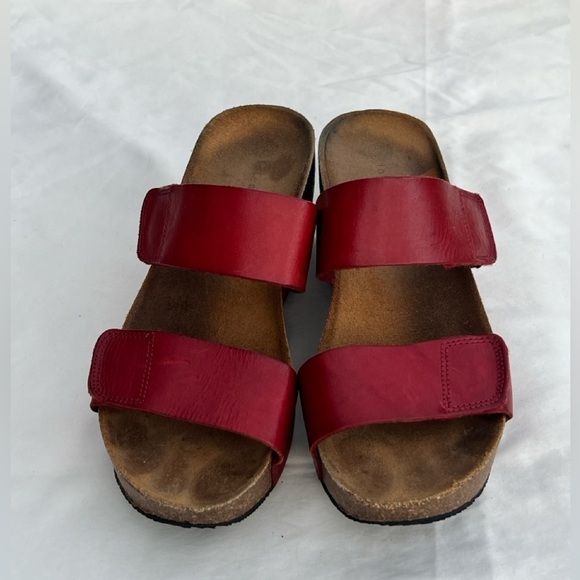 LOLASABBIA Red Velcro strap platform sandals size 9.5/10. - Picture 6 of 9